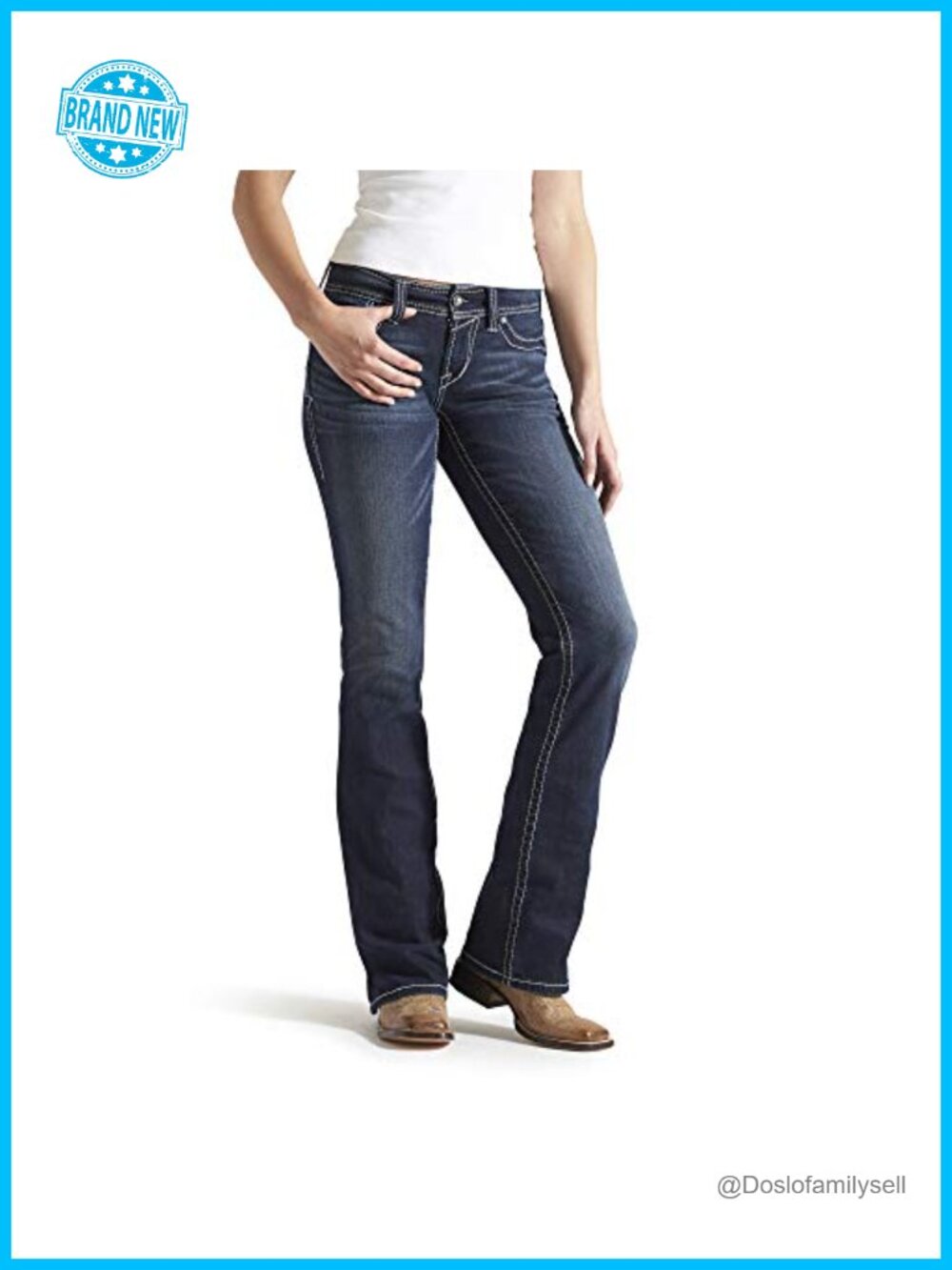Ariat R.E.A.L. Mid Rise Boot Cut Jeans Performance Stretch Denim